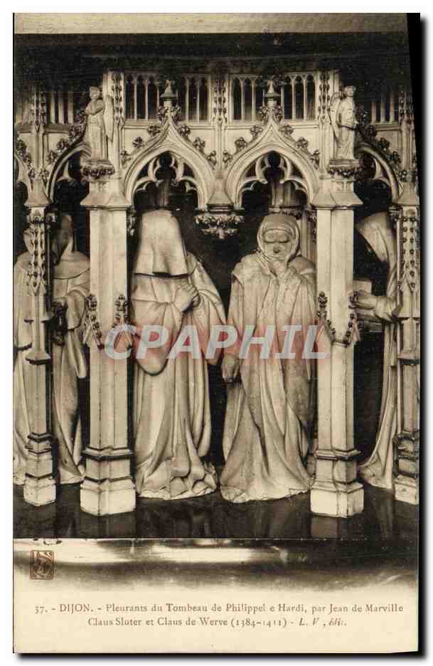 Dijon — Pleurants du tombeau de Philippe de Hardi, par Jean de Marville (1384-1411) — L. F., édi.