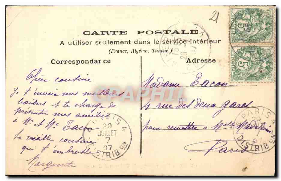 CPA Dijon Place Darcy le Chateau d Eau — Rückseite