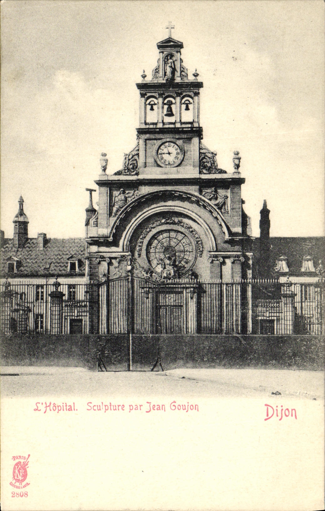 CPA L Hopital Sculpture par Jean Goujon Dijon 