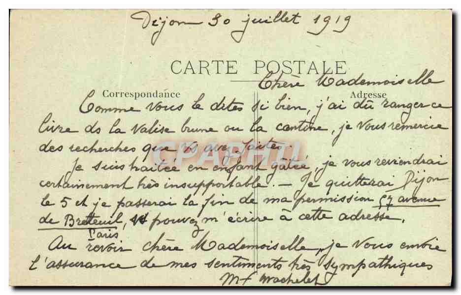 CPA Musee de Dijon Une prise d Habit aux Carmelites  — Rückseite