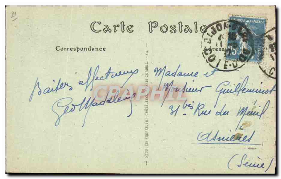 CPA Musee de Dijon Gresly G Tentation Chat  — Verso