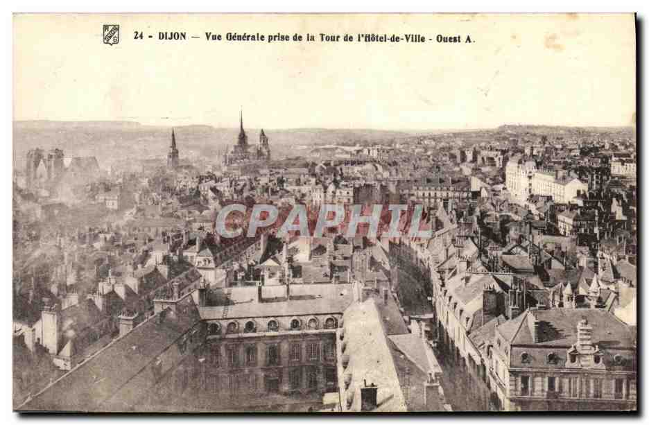 CPA Dijon Vue Generale prise de la Tour de l Hotel de Ville Ouest