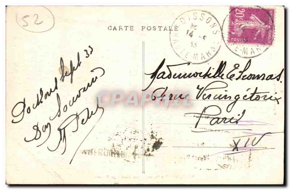 CPA Poissons Les Roches de Melaire — Rückseite