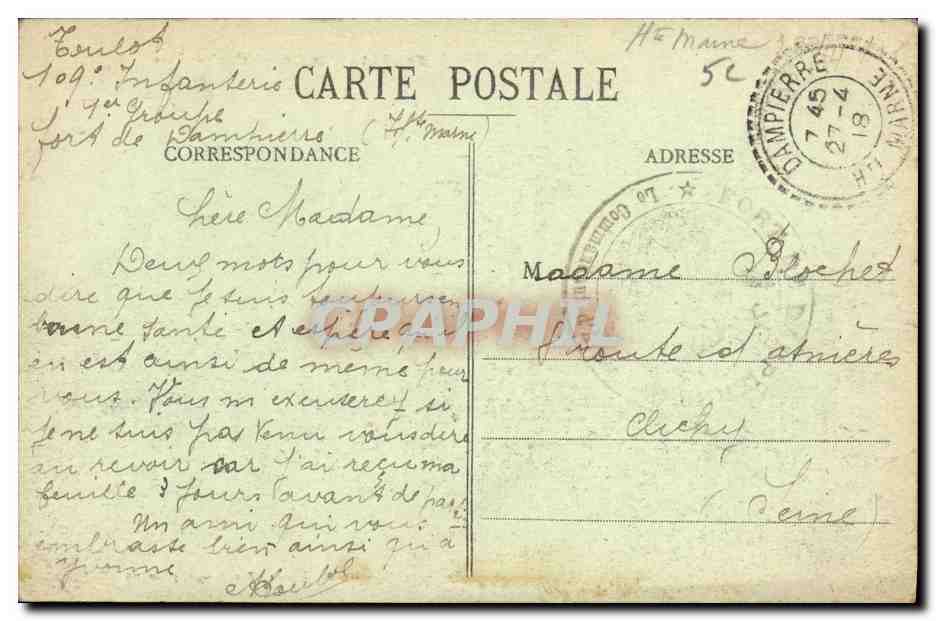 CPA Neuilly L Eveque L Hotel de Ville — Rückseite
