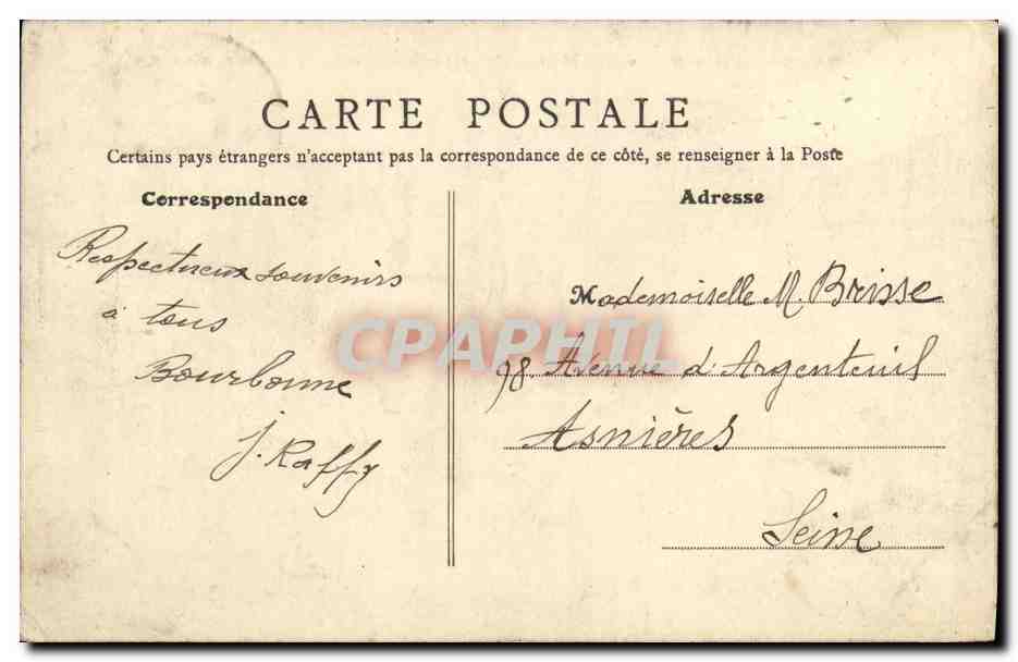CPA Bourbonne Les Bains Etablissement des bains  — Rückseite