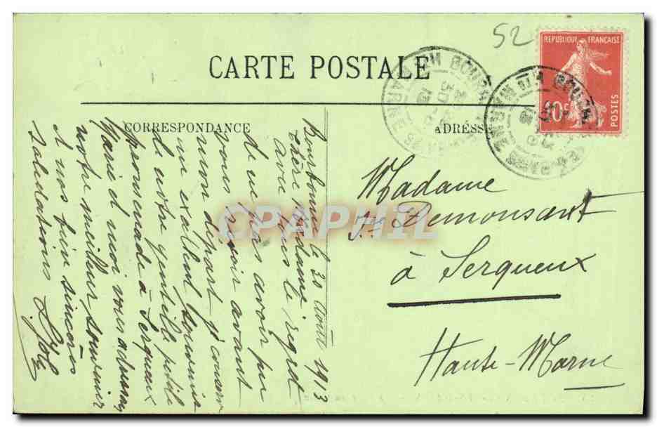 CPA Bourbonne Les Bains Le Parc du Casino — Rückseite