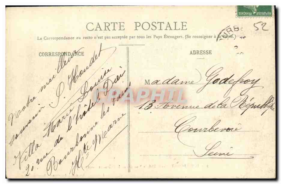 CPA Bourbonne Les Bains Vue Generale — Verso