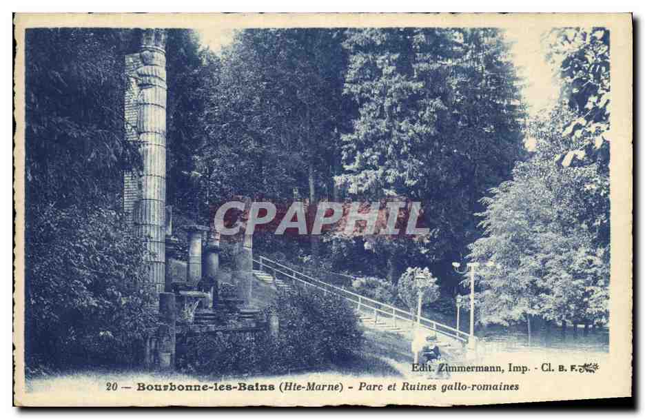 CPA Bourbonne Les Bains Parc et Ruines Gallo Romaines