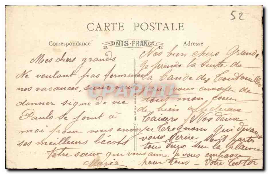 CPA Bourbonne Les Bains Parc et Ruines Gallo Romaines — Rückseite
