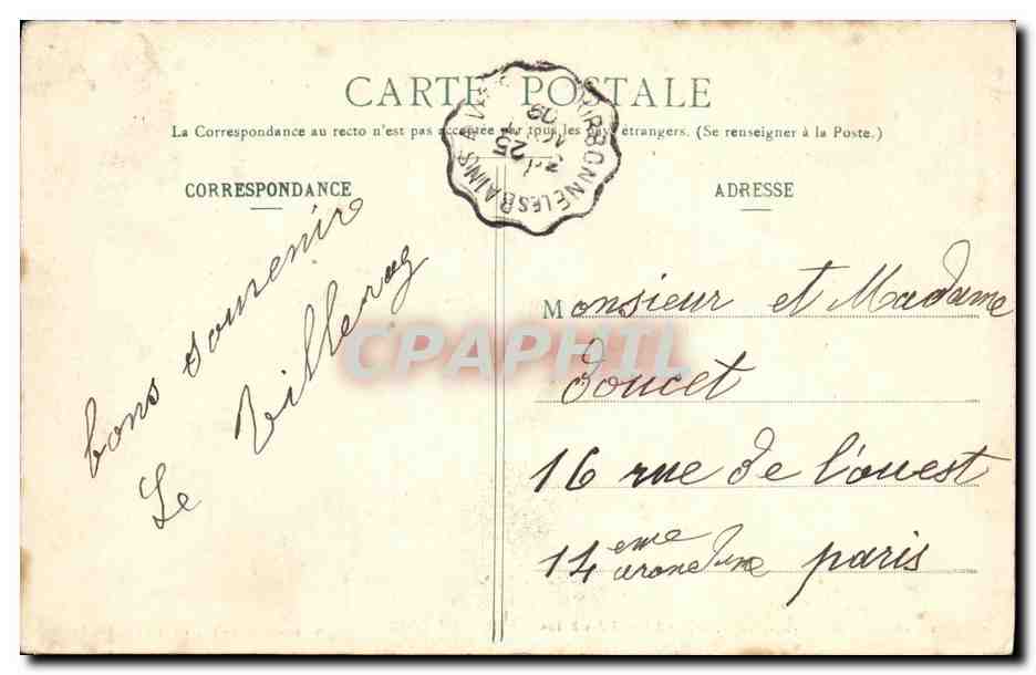 CPA Bourbonne Les Bains Grand Hotel des Bains — Verso