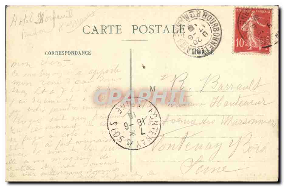 CPA Bourbonne Les Bains Le Casino — Rückseite