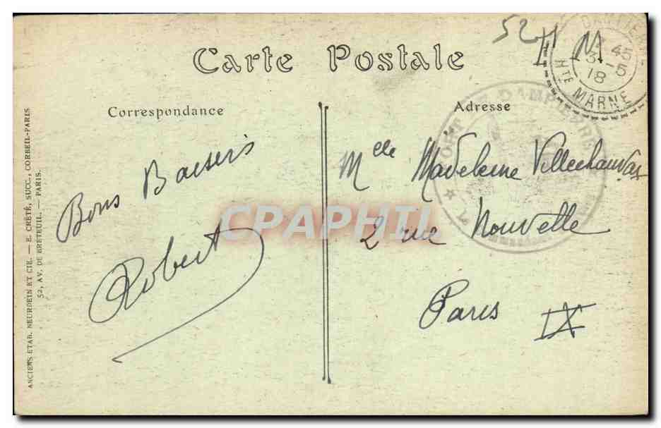 CPA Langres La Porte de Dijon 1844 — Verso