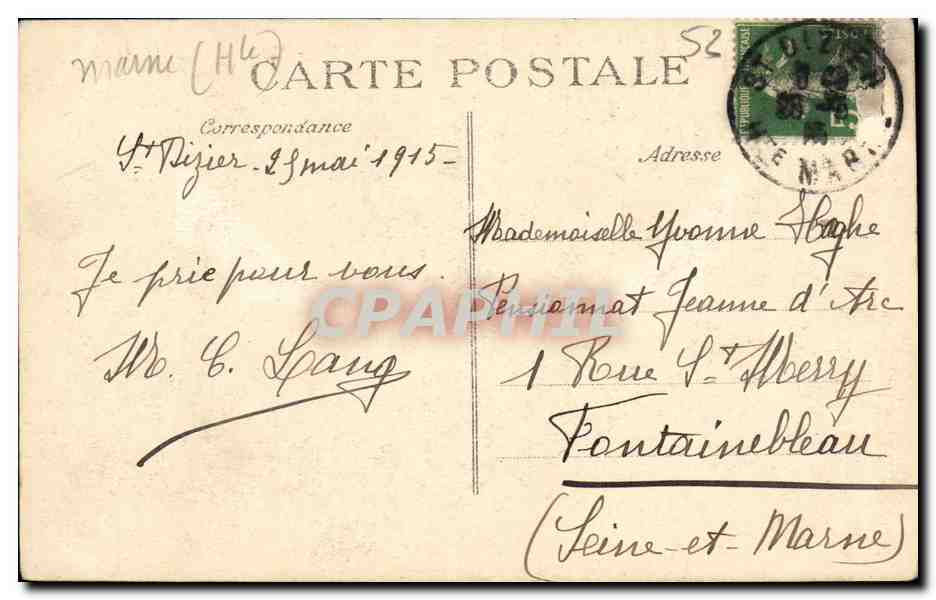 CPA Environs de Saint Dizier Le Chateau de Jeand Heurs — Rückseite