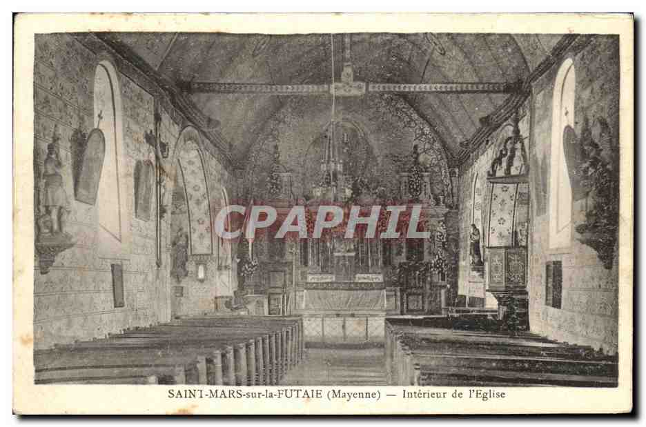 CPA Saint Mars sur la Futaie Interieur de l Eglise