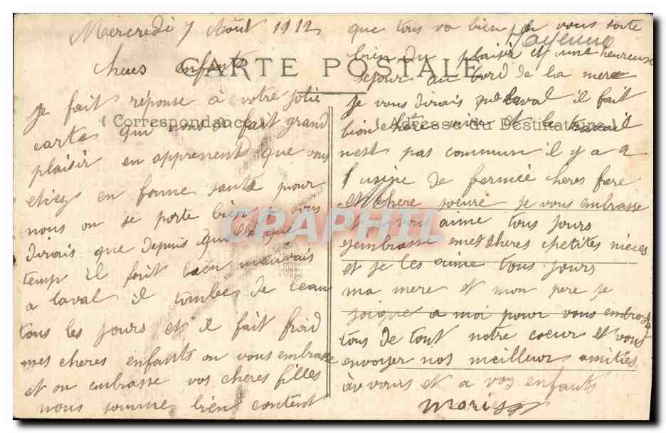 Laval — Le Château et le Pont-Vieux — Éd. Louin — Verso