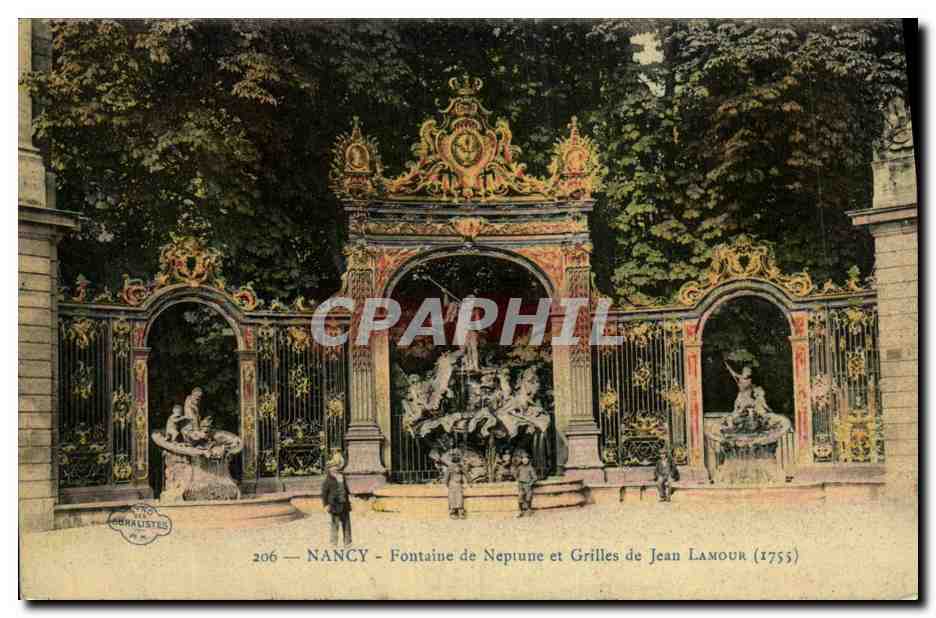 CPA Nancy Fontaine de Neptune et Grilles de Jean Lamour