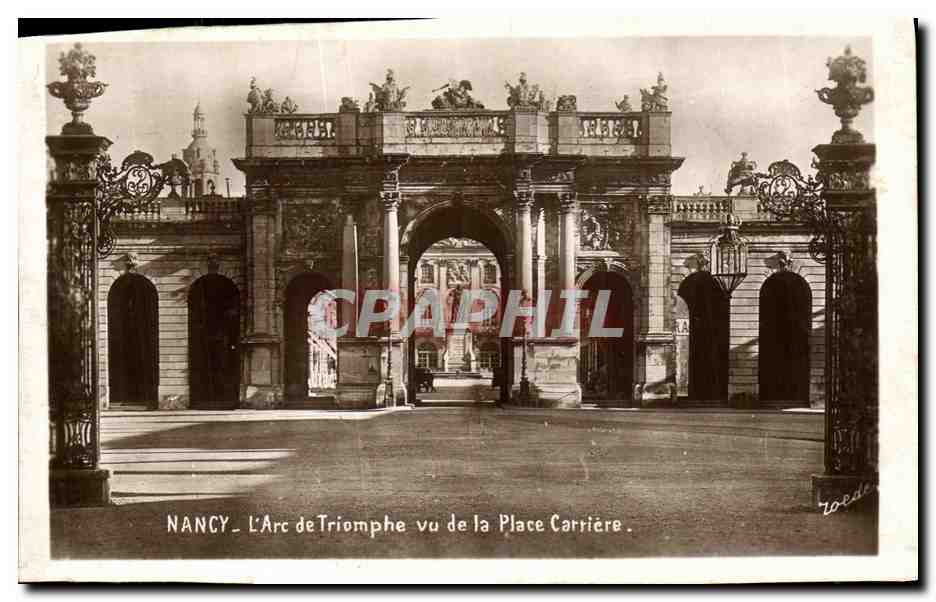 CPA Nancy L Arc de Triomphe vu de la Place Carriere