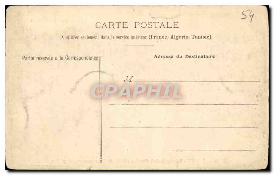 CPA Nancy Hemicycle de la Carriere Palais du Gouvernment Pepiniere — Verso