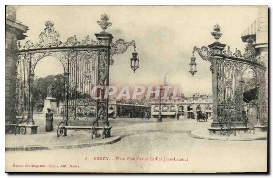 CPA Nancy Place Stanislas et Grilles Jean Lamour