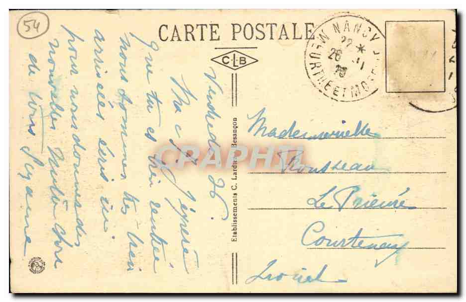 CPA Nancy Palais Ducal Grand Rue — Verso