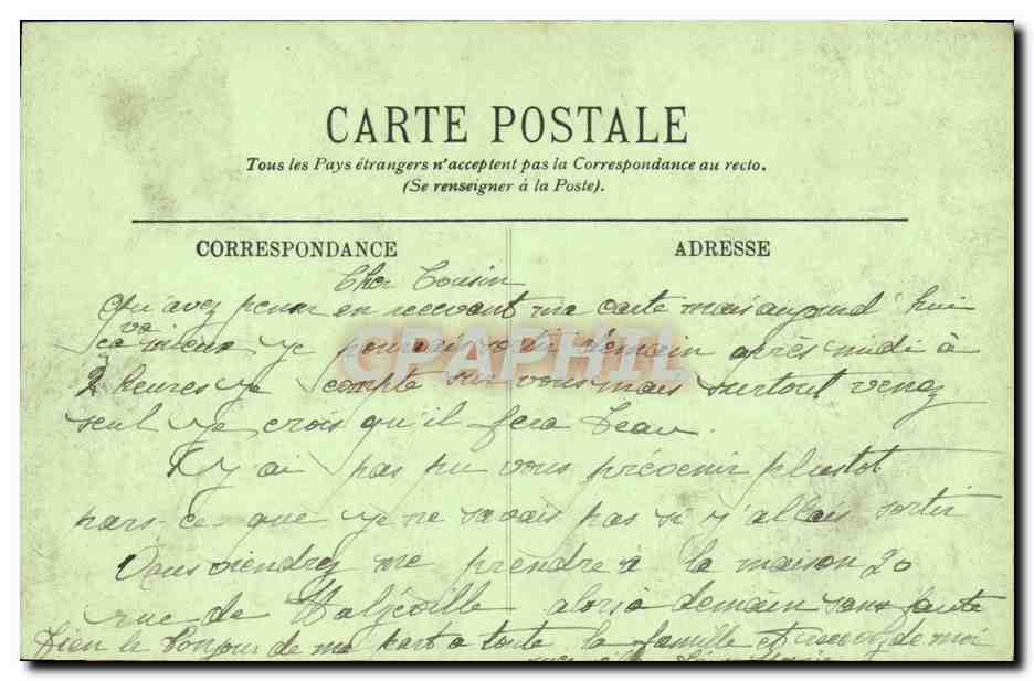 CPA Nancy la Fontaine de Neptune animee  — Rückseite