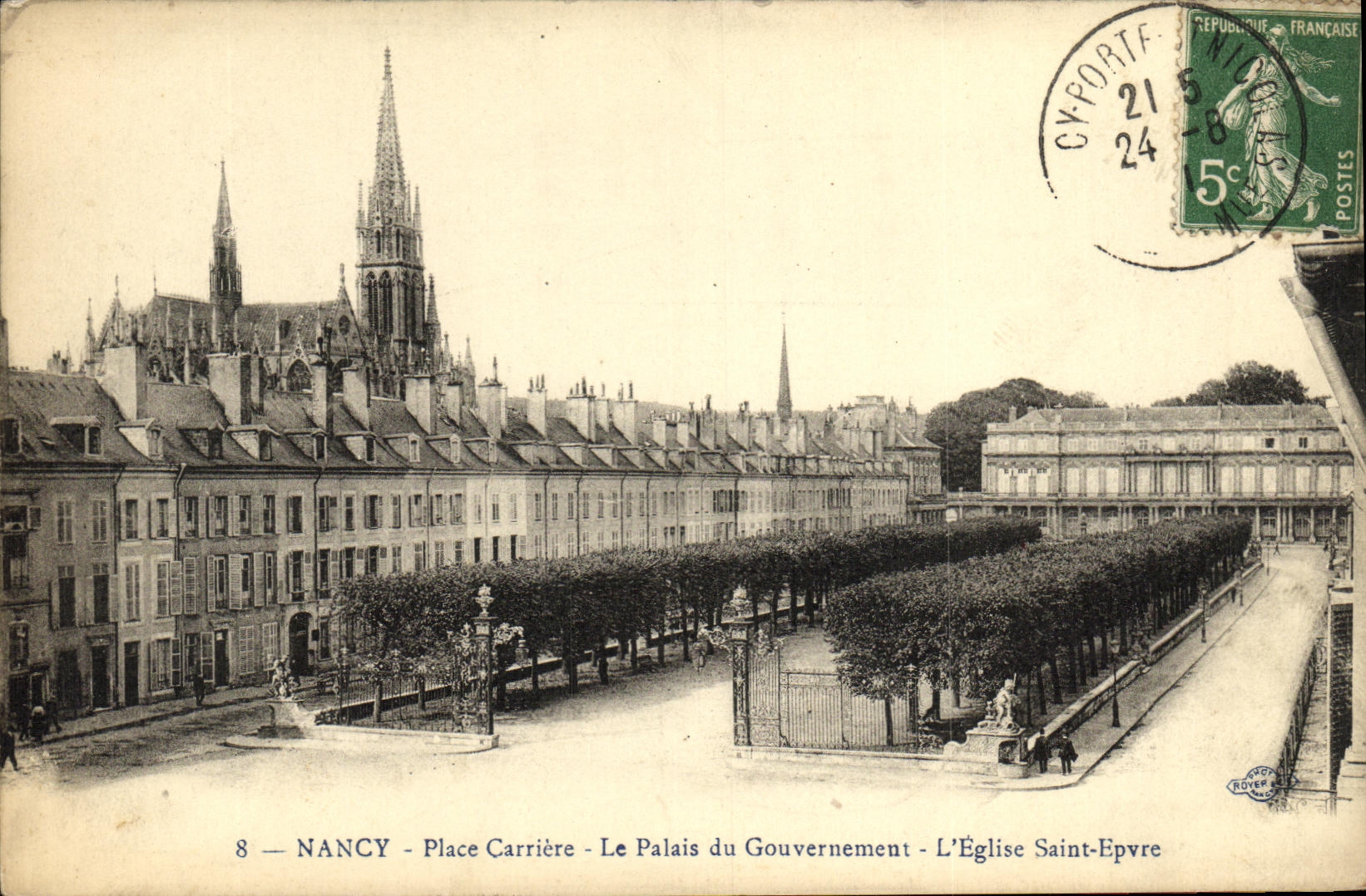 CPA Nancy Place Carriere Le Palais Du Gouverement L Eglise Saint Epvre