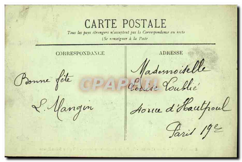 CPA Nancy Place Carriere Le Palais Du Gouverement L Eglise Saint Epvre — Verso