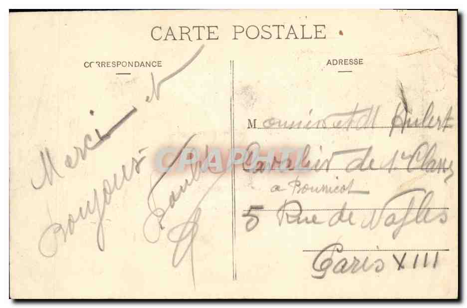 CPA Nancy L Hemicycle de la Carriere et le Palais du Gouvernement — Verso