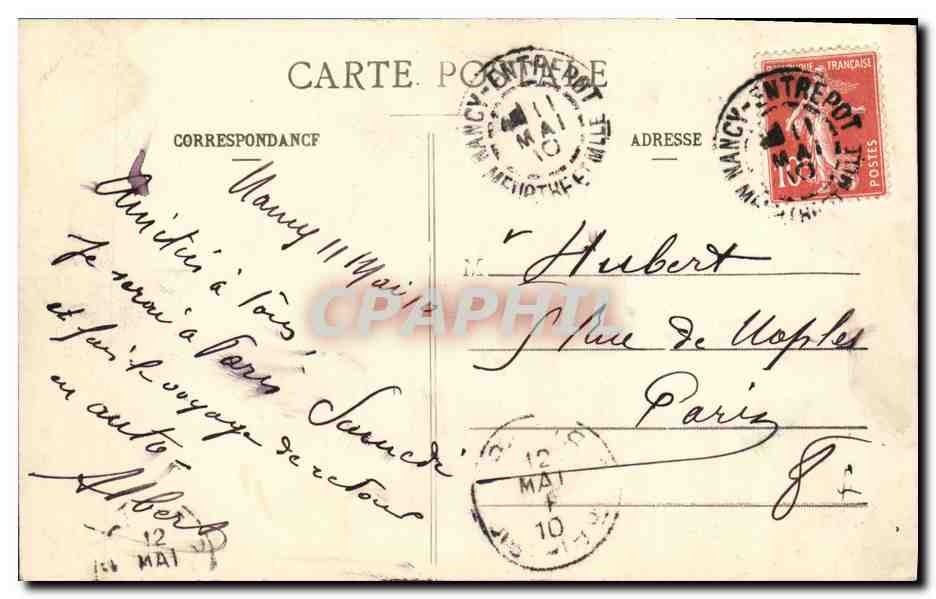 CPA Nancy Place Stanislas Grille Jean Lamour XVlll e siecle — Verso