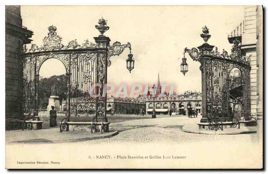 Nancy - Place Stanislas et Grilles Jean Lamour — Imprimeries Réunies, Nancy, n°8