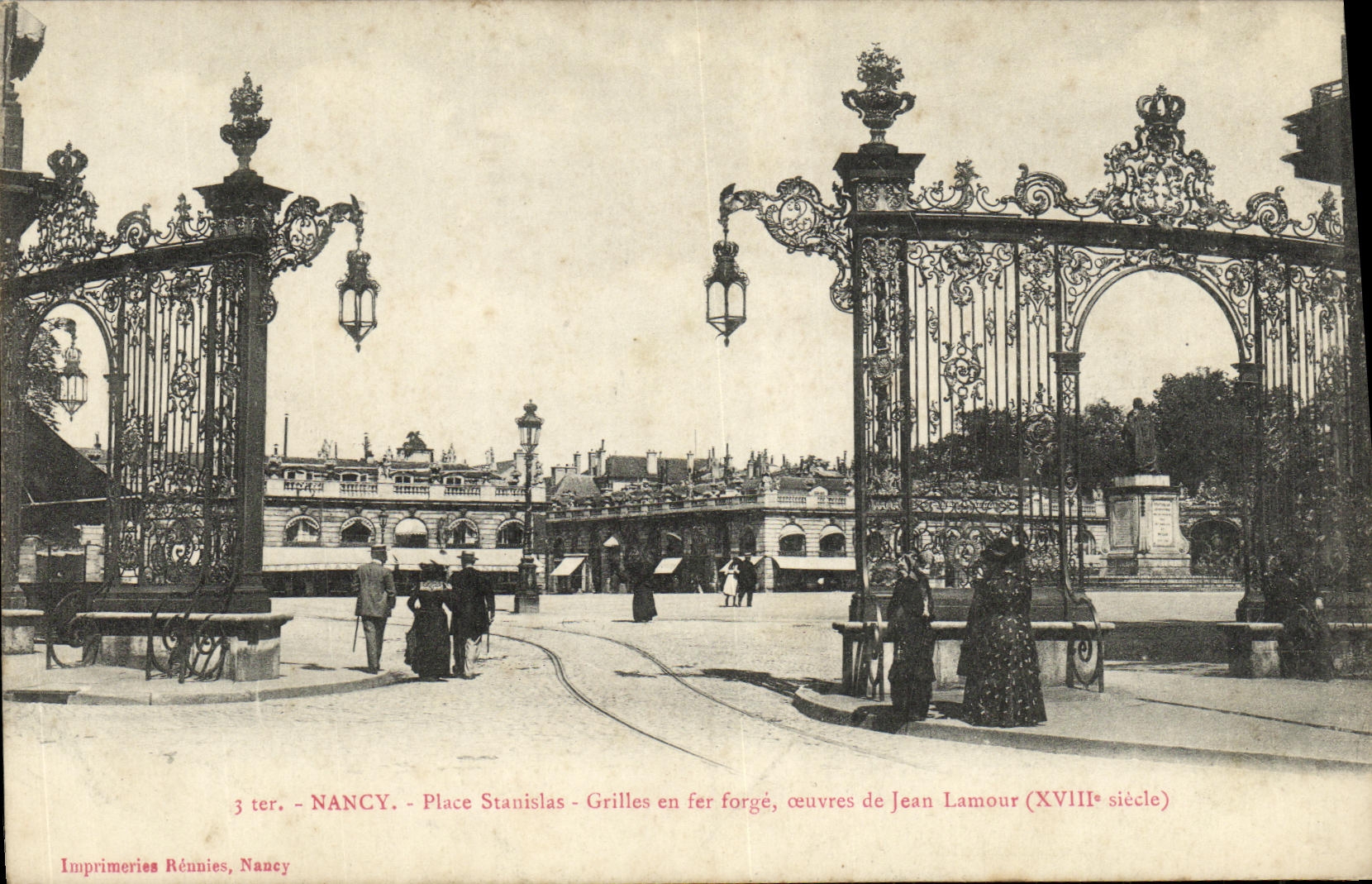 CPA Nancy Place Stanislas Grilles en fer forge oeuvres de Jean Lamour XVlll e siecle