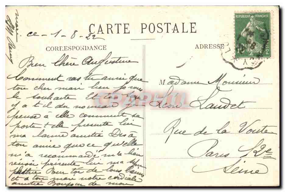 CPA Nancy Palais Ducal Le Portail — Verso