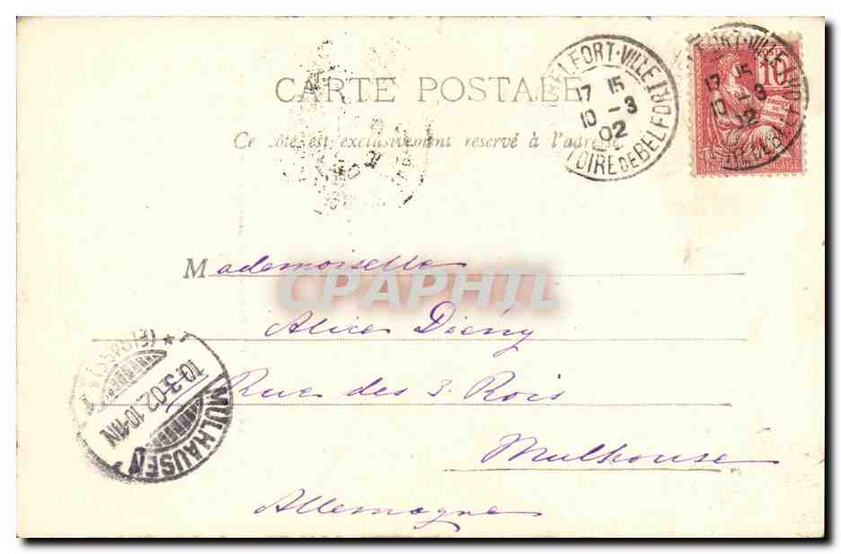 CPA Nancy Roe De la Constitution et Cathedrale — Rückseite