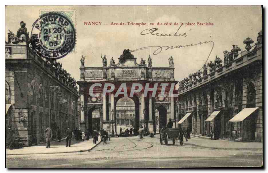CPA Nancy Arc de Triomphe Vu de Cote de la Place Stanislas