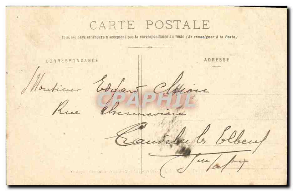 CPA Nancy Hemicycle de La Carriere Palais Gouvernement Pepiniere — Verso