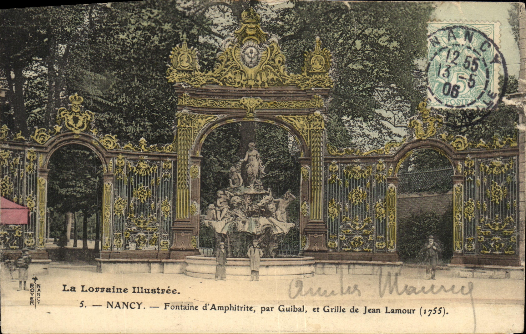NANCY — Fontaine d'Amphitrite, par Guibal, et Grille de Jean Lamour (1755) — La Lorraine Illustrée, n°5