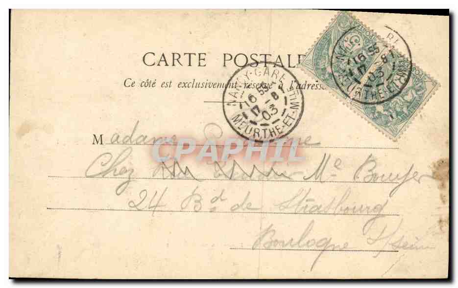 CPA Nancy Fontaihe De Neptune — Rückseite