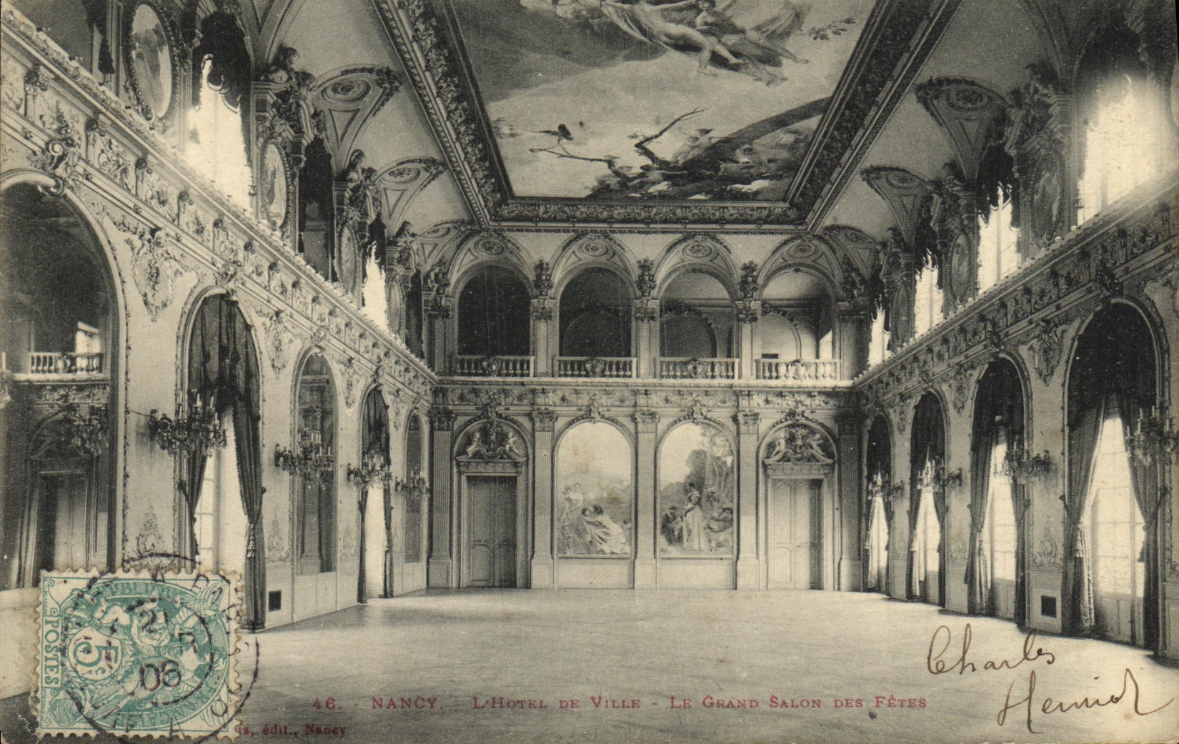 CPA Nancy L Hotel De Ville Grande Salon Des fetes