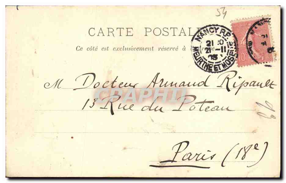 CPA Nancy Tombeau de Stanislas Eglise de Bonsecours  — Verso
