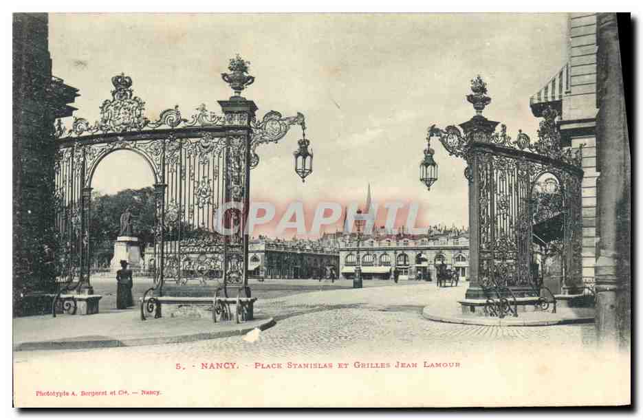 CPA Nancy Place Stanislas et Grilles Jean Lamour 
