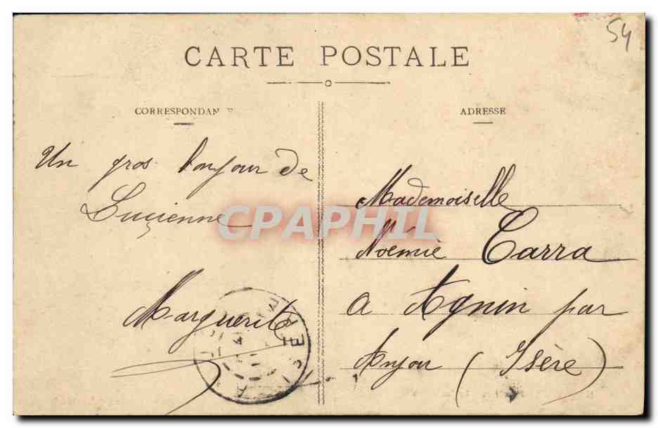 CPA Nancy Le Pepiniere Le Jet — Verso