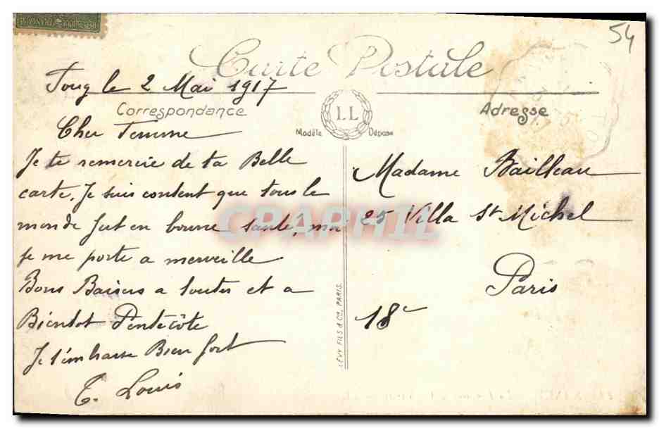 CPA Nancy La Fontaine d Amphitrite — Verso