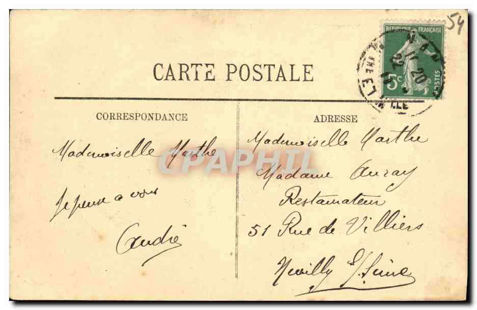 CPA Nancy La Pepiniere La Grande Allee — Rückseite
