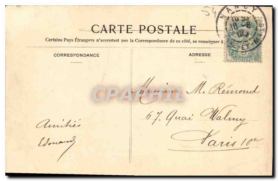 CPA Nancy Arc de Triomphe erige en 1737 Par Stanislas en l honneur de Louis XV — Verso