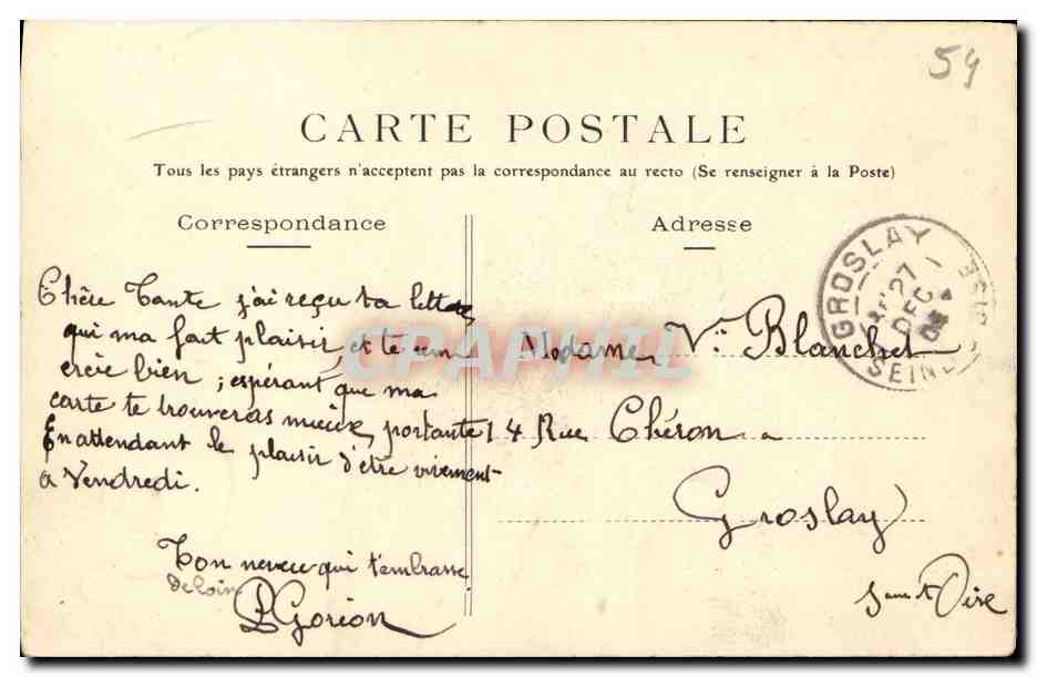 NANCY — Grotte de l'Église Saint-Mansuy — Éditeur anonyme, n° 62 — Rückseite