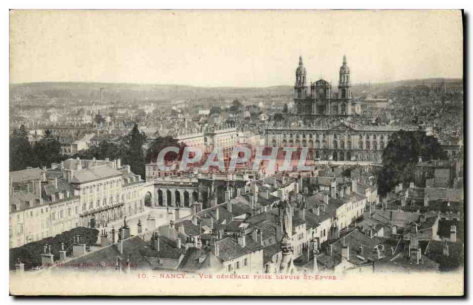 Nancy — Vue générale prise depuis St-Épvre — Mémoires d'Épures, collection n°10