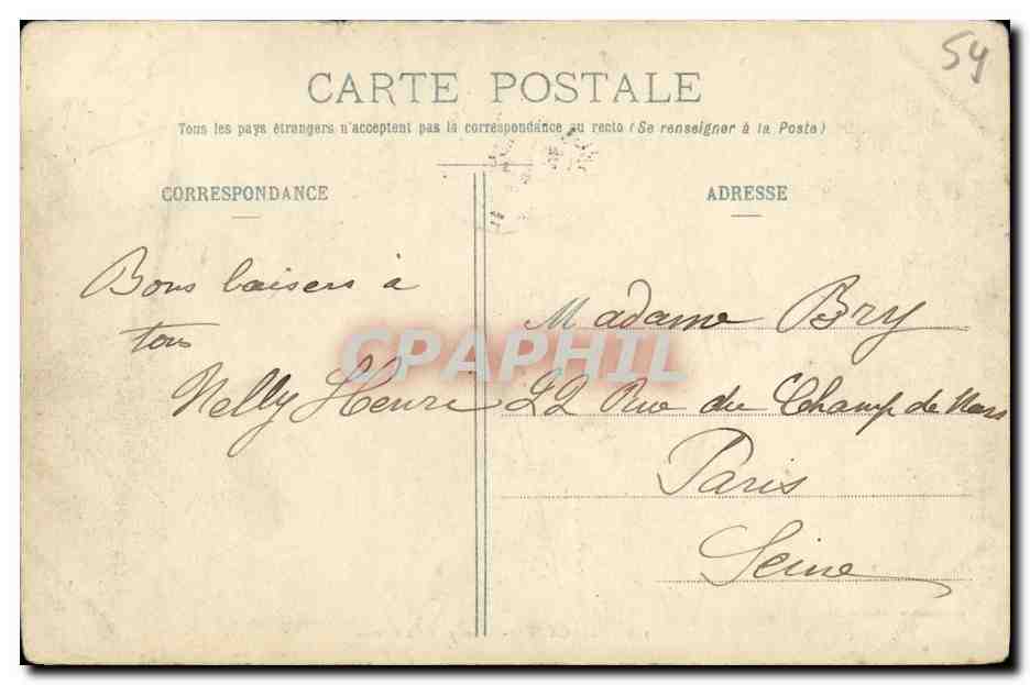 CPA Nancy St Mansuy La Grotte — Verso
