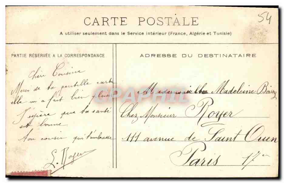 CPA Nancy Hotel de Ville Panneau de Friant — Verso