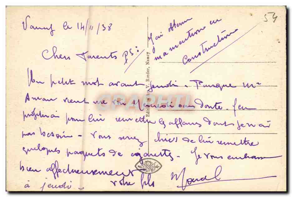 CPA Nancy Le Grand Theatre — Verso