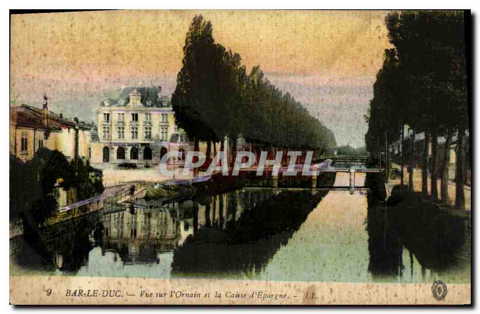 CPA Bar le Duc Vue sur l Ornain et la Caisse d Epargne